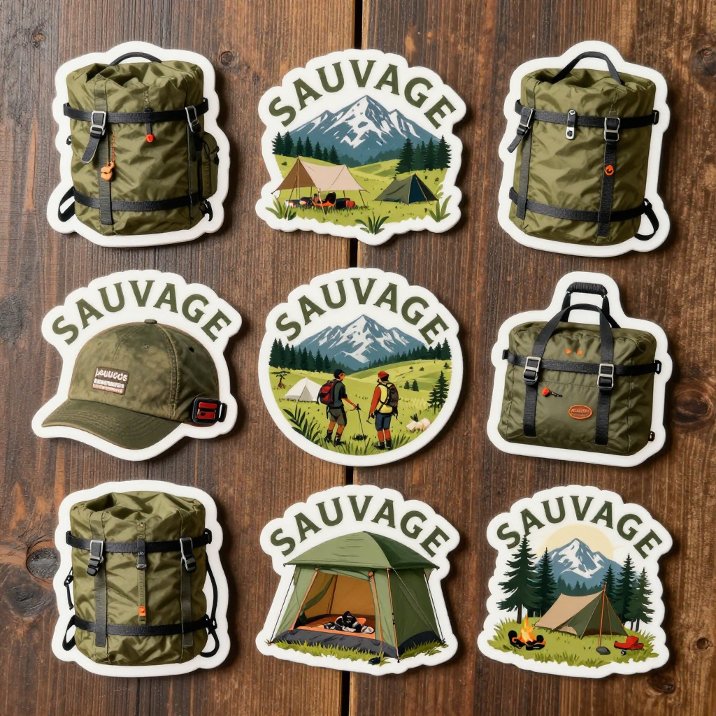 Stickers SAUVAGE Collection | 8 Designs Outdoor Adventure